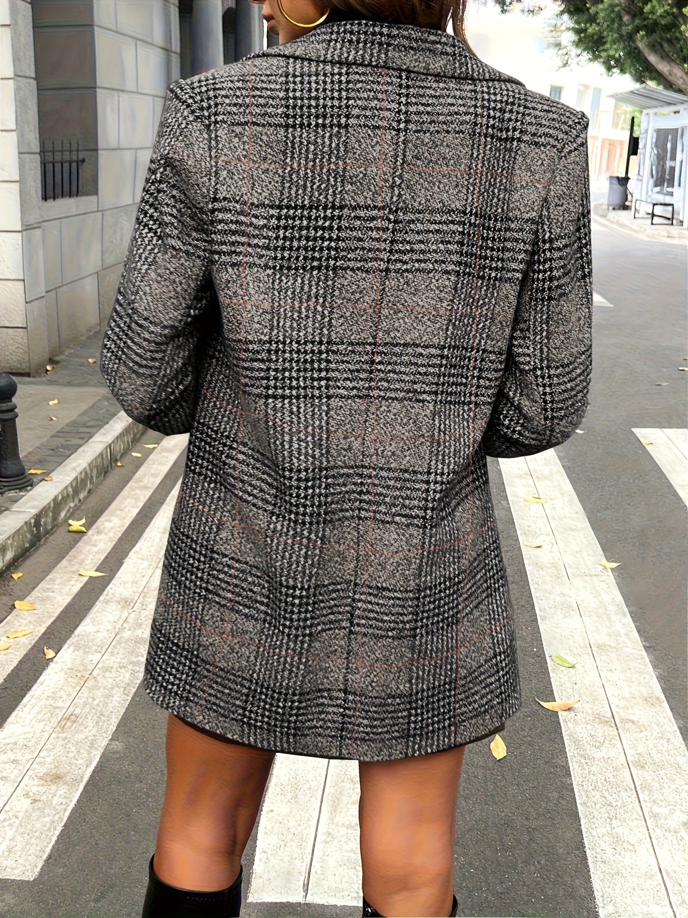 Louna™ | Chic Blazer Prince of Wales Pattern