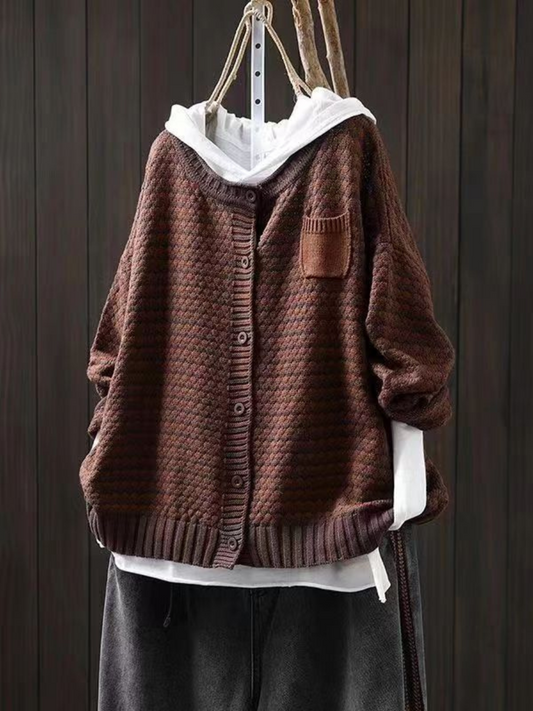Celine | Textured Knitted Cardigan