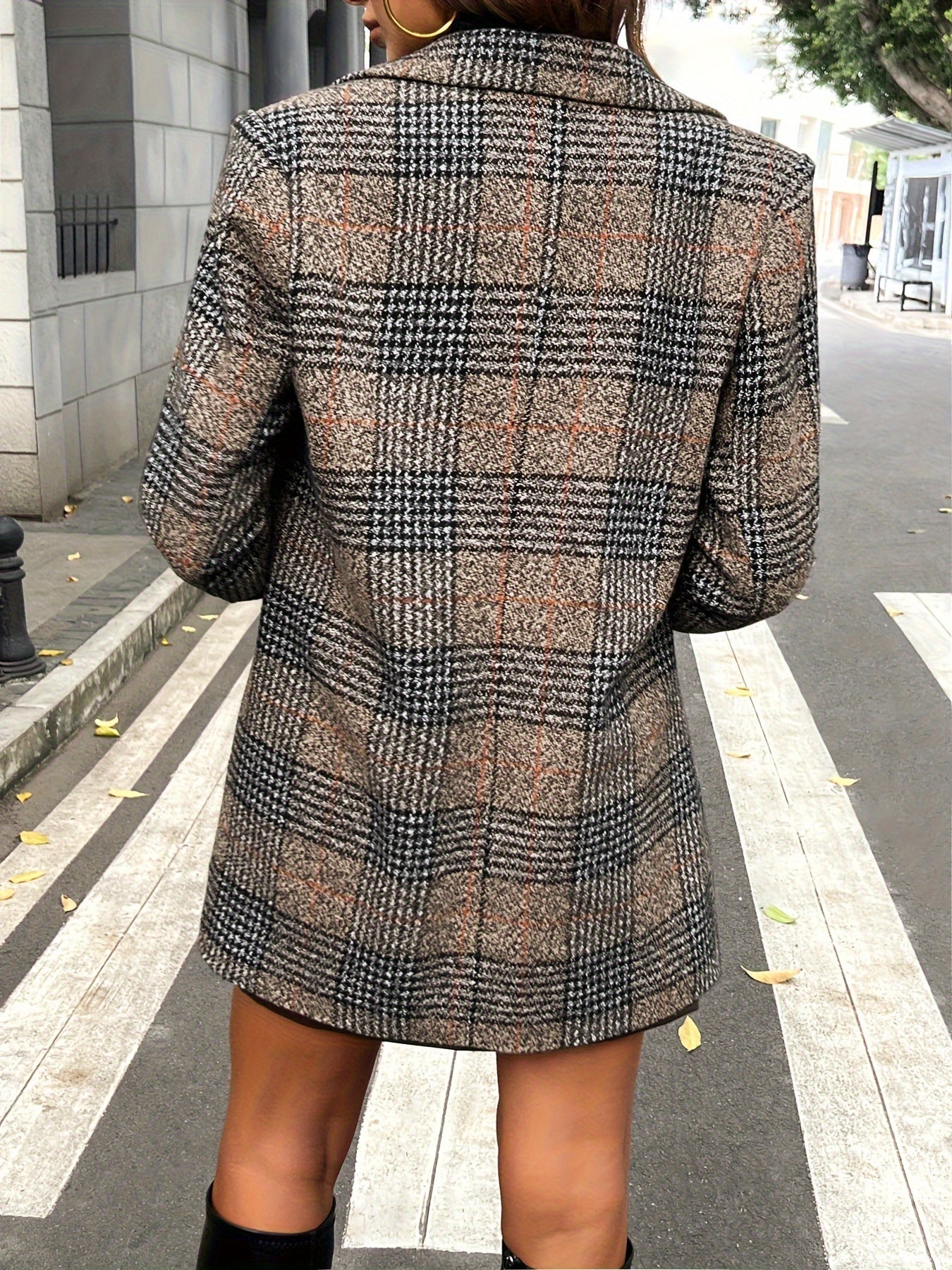 Louna™ | Chic Blazer Prince of Wales Pattern