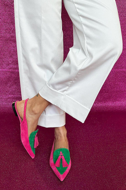 Frendessa | Colorful Ballerinas with Fringes and a Decorative Strap at the Ankle