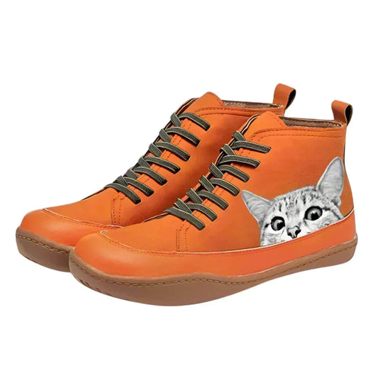 Katherine™ | Leather Ankle Boots for Cat Lovers