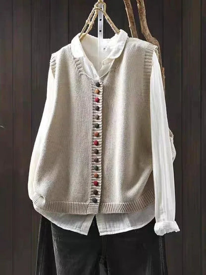 Rosalie | Knitted Button Vest