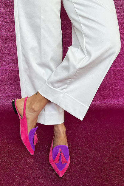 Frendessa | Colorful Ballerinas with Fringes and a Decorative Strap at the Ankle