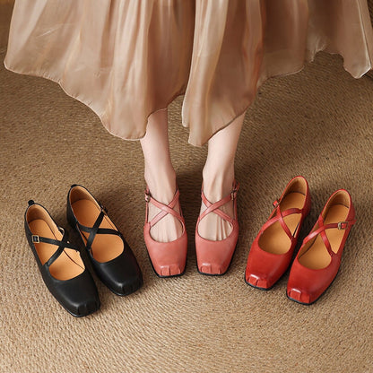 Edith | Leather Mary Janes